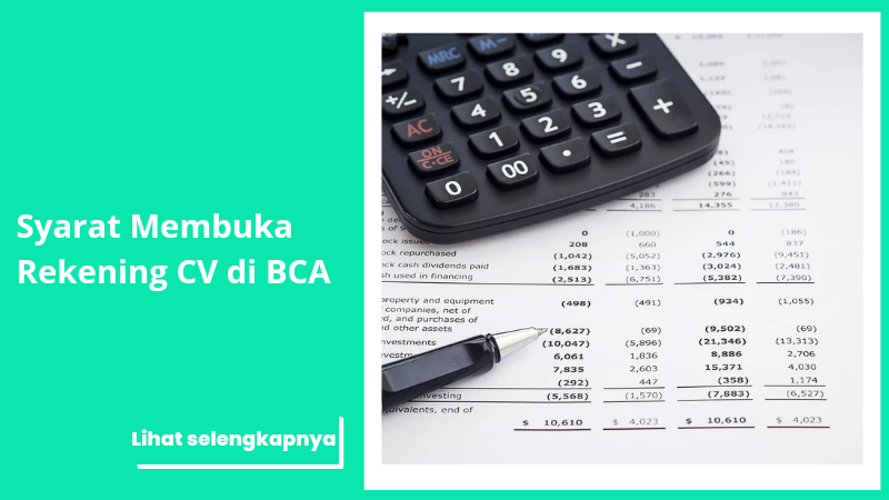 Syarat Membuka Rekening CV di BCA