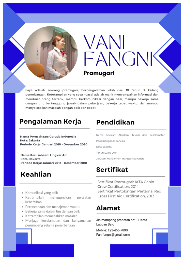 Membuat CV Pramugari