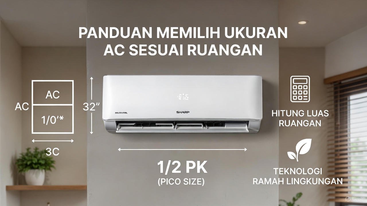 Panduan Memilih Ukuran AC Sharp 1/2 PK yang Tepat untuk Ruangan Anda di 2026