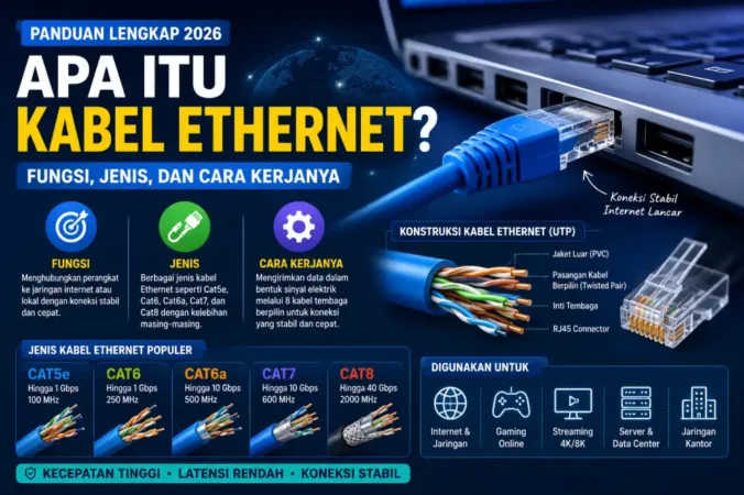 Apa Itu Kabel Ethernet? Fungsi, Jenis, dan Cara Kerjanya