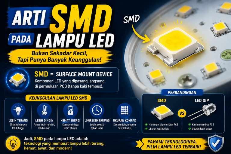 Arti SMD pada Lampu LED 2026: Jenis, Ukuran, Kelebihan & Bedanya dengan COB