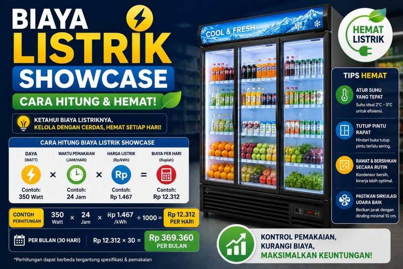 Biaya Listrik Showcase 2026: Cara Hitung, Simulasi, dan Tips Hemat 30% per Bulan