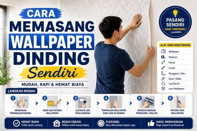 cara memasang wallpaper dinding, pasang wallpaper sendiri, tutorial pasang wallpaper