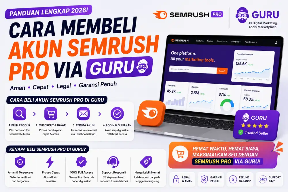 Cara Membeli Akun Semrush Pro dan Guru 2026: Harga, Metode Bayar, dan Tips Aman