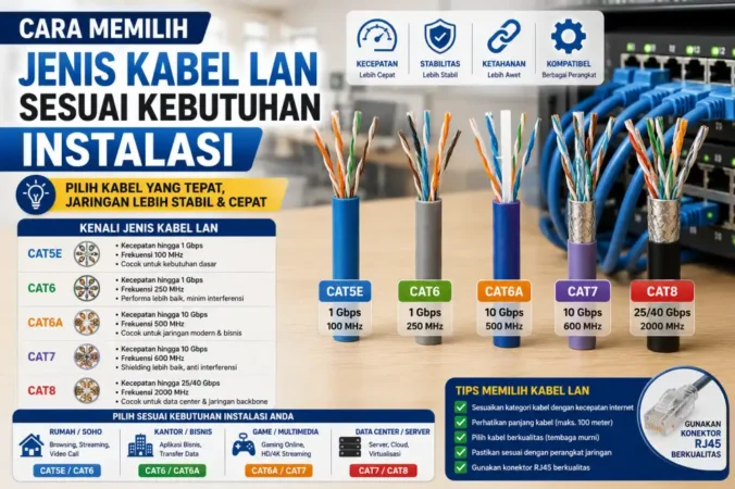 Cara Memilih Jenis Kabel LAN Sesuai Kebutuhan Instalasi