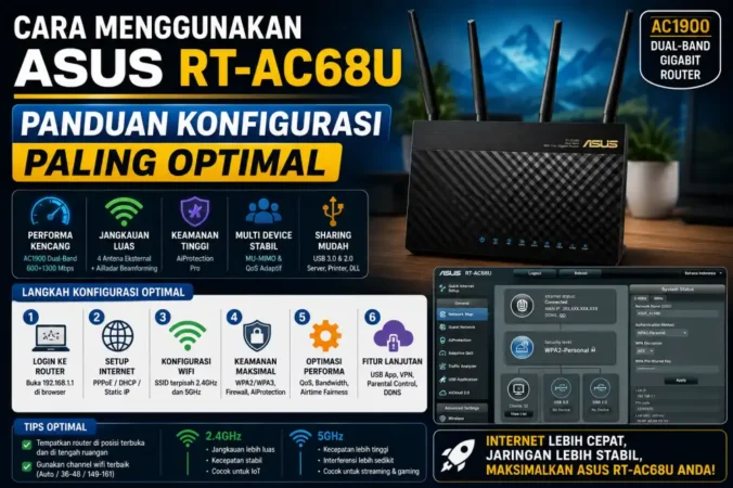 Cara Menggunakan Asus RT-AC68U: Panduan Konfigurasi Paling Optimal