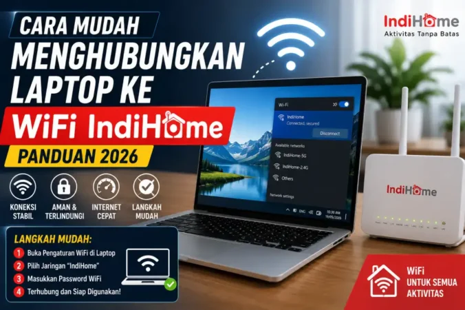 Cara Mudah Menghubungkan Laptop ke WiFi IndiHome (Panduan 2026)