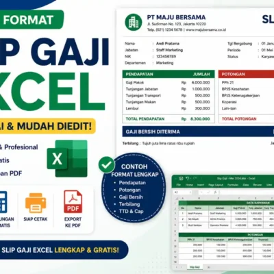 Contoh Format Slip Gaji Excel 2026: Download Gratis & Cara Buat Otomatis