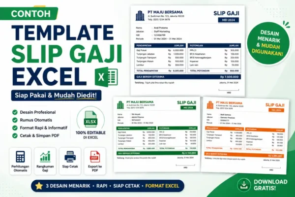 10 Contoh Template Slip Gaji Excel Gratis 2026: Download & Cara Edit