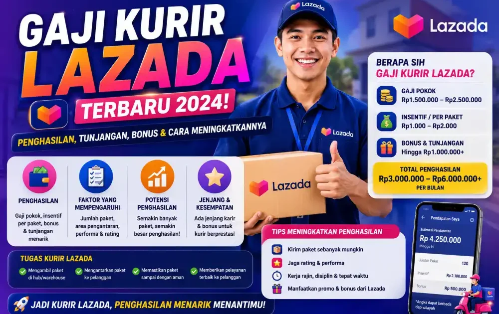 Gaji Kurir Lazada Terbaru 2026: Per Paket, Per Hari, dan Cara Daftar