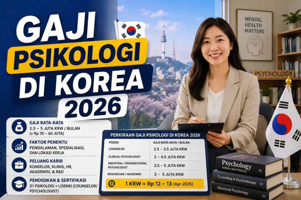 Gaji Psikologi di Korea 2026: Kisaran Gaji Psikolog Klinis, Industri, dan Konselor