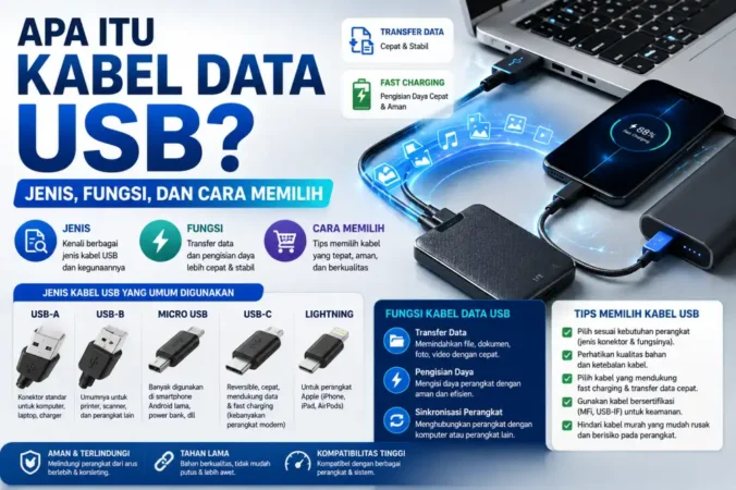 Apa Itu Kabel Data USB? Jenis, Fungsi, dan Cara Memilih