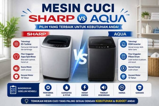 mesin cuci sharp vs aqua, perbandingan mesin cuci sharp aqua, pilih mesin cuci sharp atau aqua