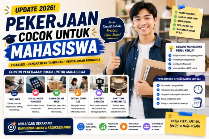 20 Pekerjaan Cocok untuk Mahasiswa 2026: Fleksibel, Tanpa Ganggu Kuliah, Gaji Menarik