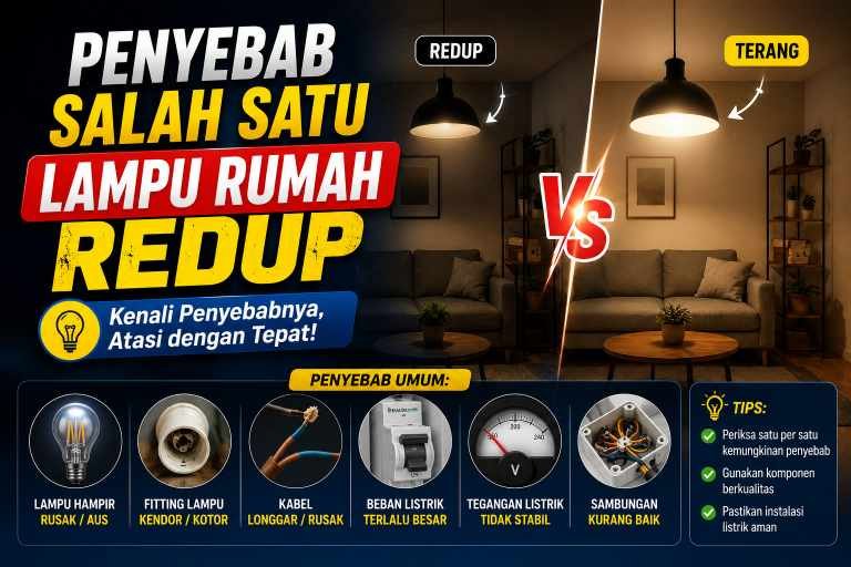 Penyebab Salah Satu Lampu Rumah Redup 2026: Listrik, Fitting, Lampu & Cara Mengatasi