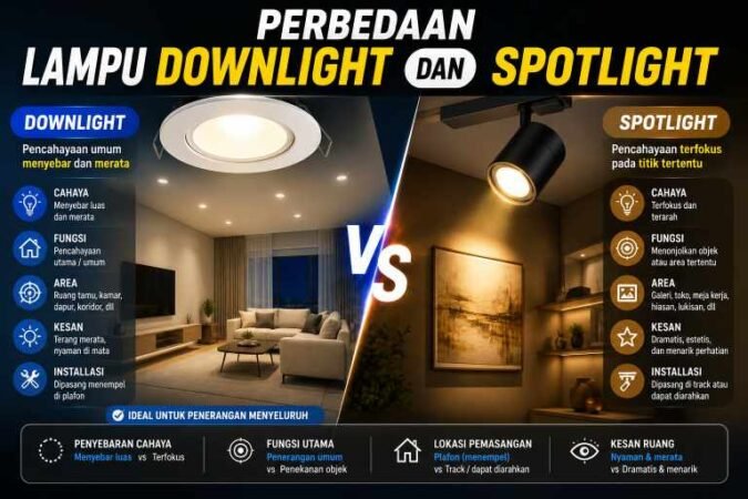 perbedaan-lampu-downlight-dan-spotlight