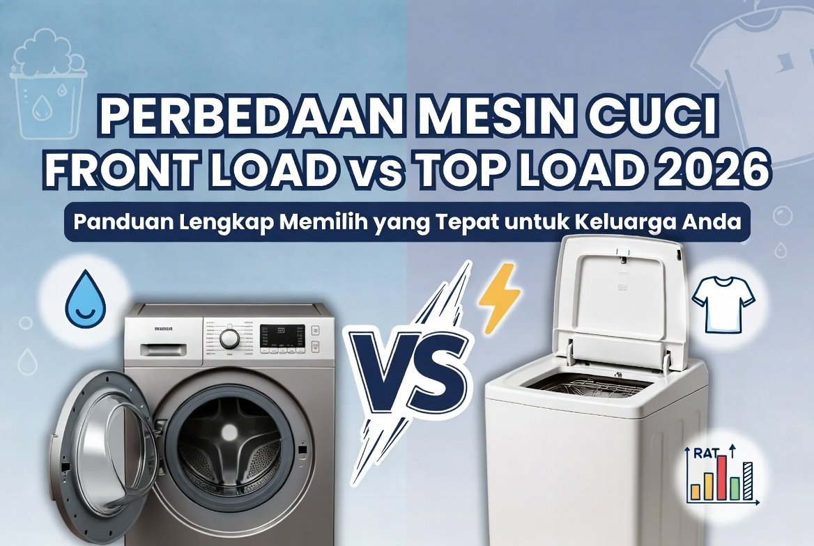 Perbedaan Mesin Cuci Front Load dan Top Load 2026: Panduan Lengkap Memilih yang Tepat
