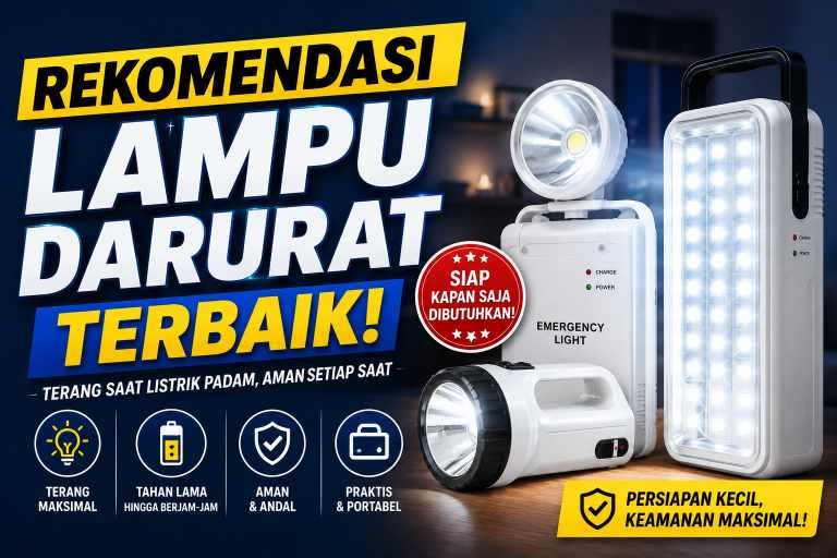 Rekomendasi Lampu Darurat Terbaik 2026: LED, Rechargeable & Solar untuk Pemadaman Listrik
