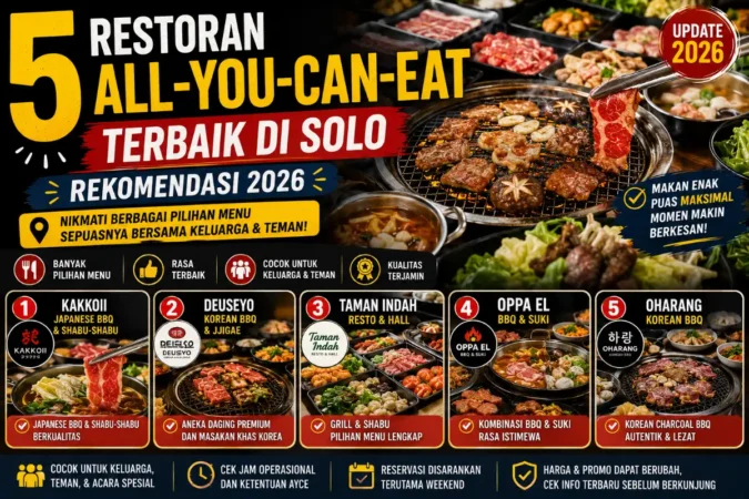 5 Restoran All-You-Can-Eat Terbaik di Solo, Harga & Lokasi