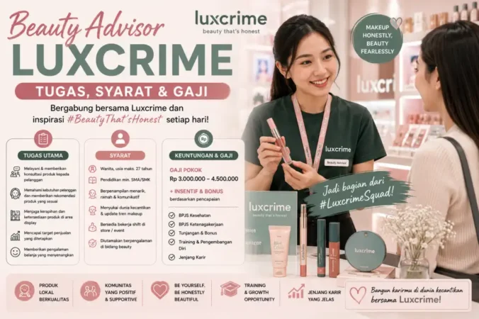Beauty Advisor Luxcrime: Tugas, Syarat & Gaji