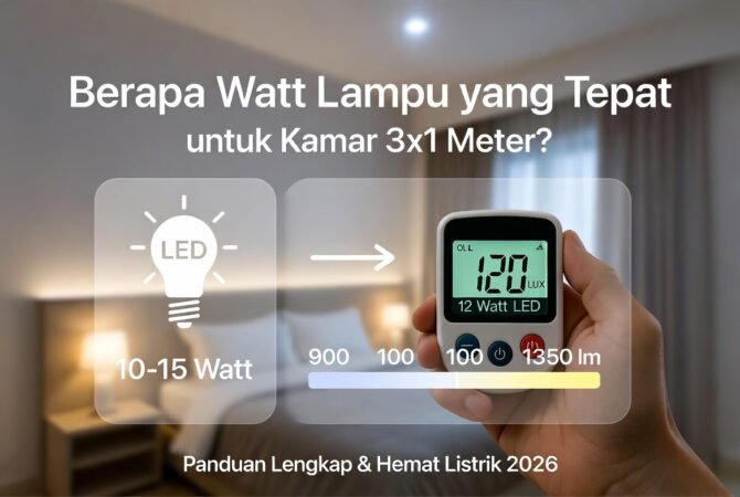 Berapa Watt Lampu yang Tepat untuk Kamar 3x3 Meter? Panduan Lengkap & Hemat Listrik 2026