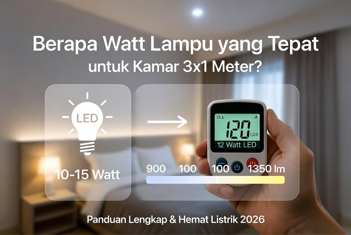 Berapa Watt Lampu yang Tepat untuk Kamar 3×3 Meter? Panduan Lengkap & Hemat Listrik 2026