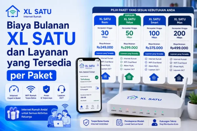 Biaya Bulanan XL SATU dan Layanan yang Tersedia per Paket