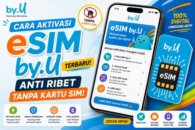 Cara Aktivasi eSIM by.U Terbaru, Anti Ribet Tanpa Kartu SIM