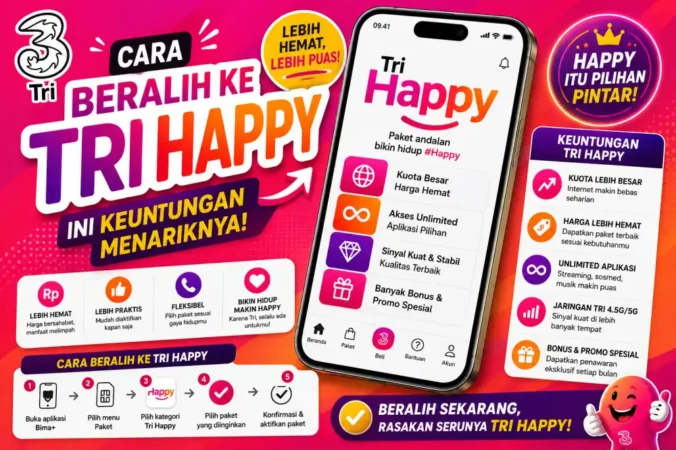 Cara Beralih ke Tri Happy, Ini Keuntungan Menariknya