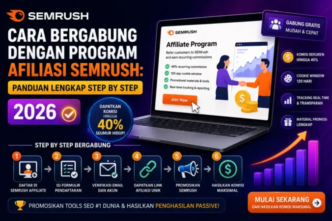 Cara Bergabung dengan Program Afiliasi SEMrush: Panduan Lengkap Step by Step | 2026