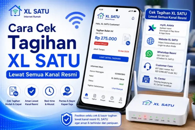 Cara Cek Tagihan XL SATU Lewat Semua Kanal Resmi