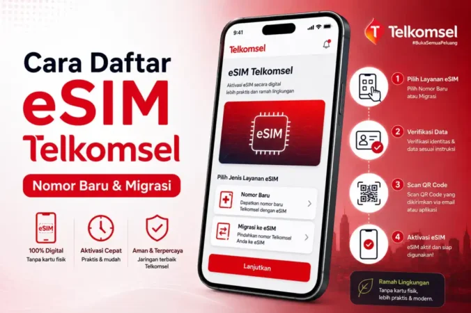 Cara Daftar eSIM Telkomsel, Nomor Baru & Migrasi