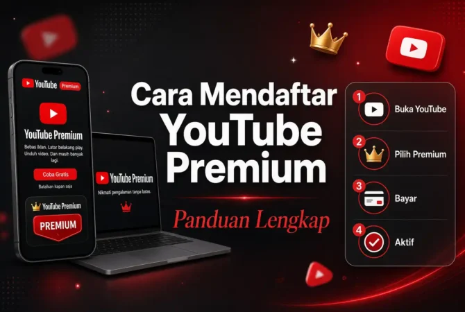 Cara daftar YouTube Premium 2026 lewat HP dan website, plus harga paket Individual, Keluarga, dan Pelajar terbaru serta cara membatalkan langganan.
