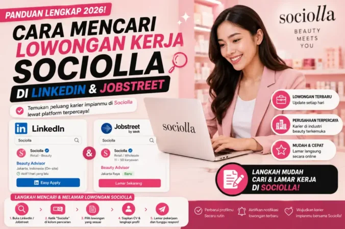 Cara Mencari Lowongan Kerja di Sociolla melalui LinkedIn dan JobStreet 2026