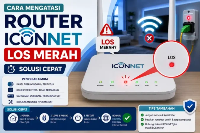 Cara Mengatasi Router Iconnet LOS Merah, Solusi Cepat