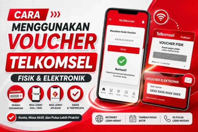 Cara Menggunakan Voucher Telkomsel, Fisik & Elektronik