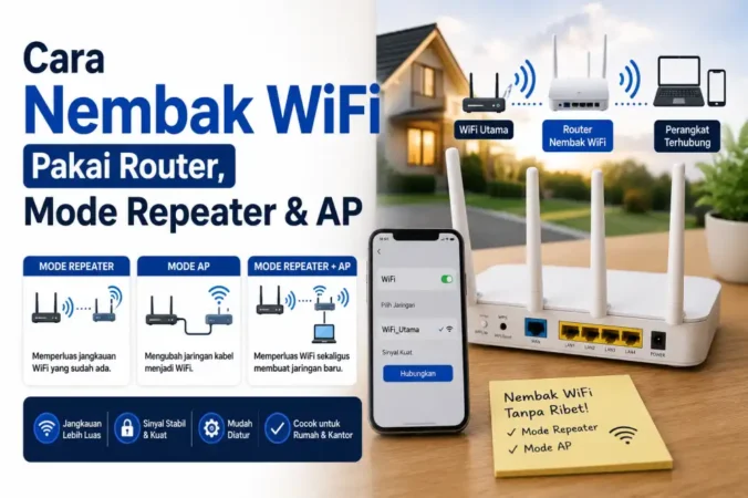 Cara Nembak WiFi Pakai Router, Mode Repeater & AP