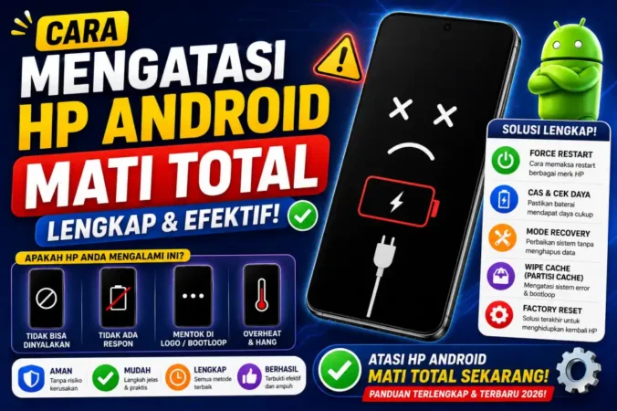 Cara Mengatasi HP Android Mati Total, Lengkap & Efektif