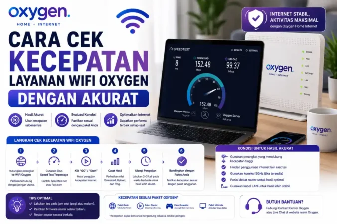 Cara Cek Kecepatan Layanan WiFi Oxygen dengan Akurat