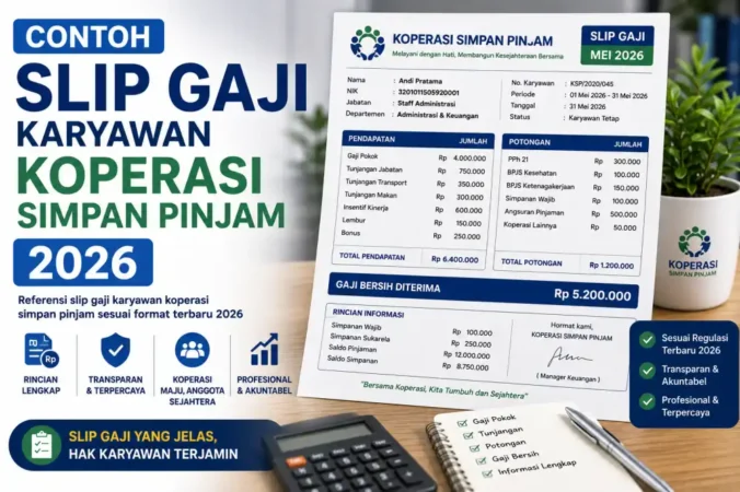 Contoh Slip Gaji Karyawan Koperasi Simpan Pinjam 2026