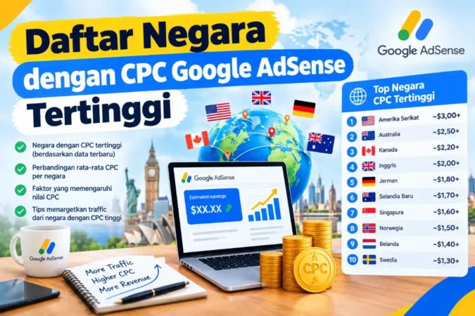 Daftar Negara dengan CPC Google AdSense Tertinggi