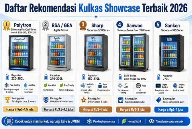 Daftar Rekomendasi Kulkas Showcase Terbaik