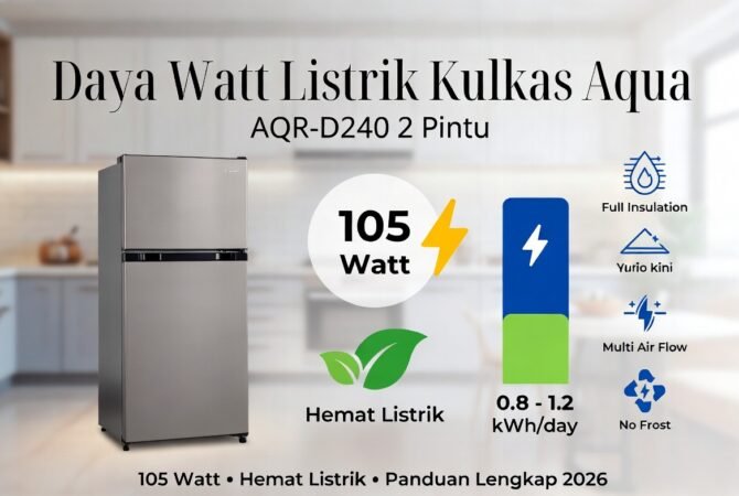 Daya Watt Listrik Kulkas Aqua 2 Pintu AQR-D240: Hemat atau Boros? Panduan Lengkap 2026