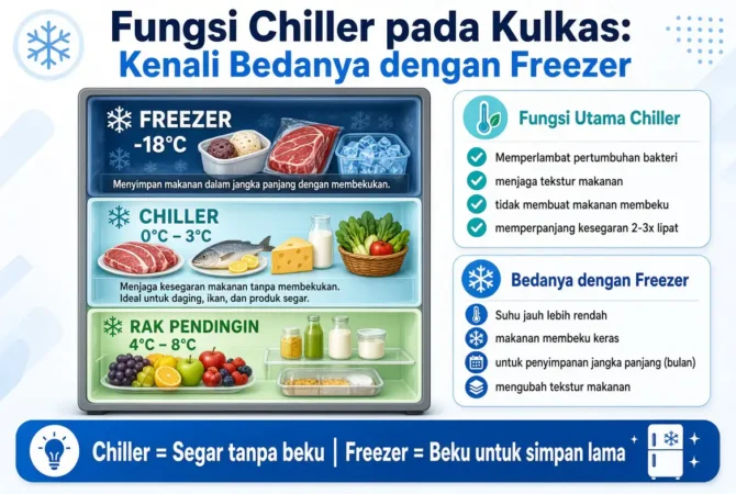 Fungsi Chiller pada Kulkas: Kenali Bedanya dengan Freezer
