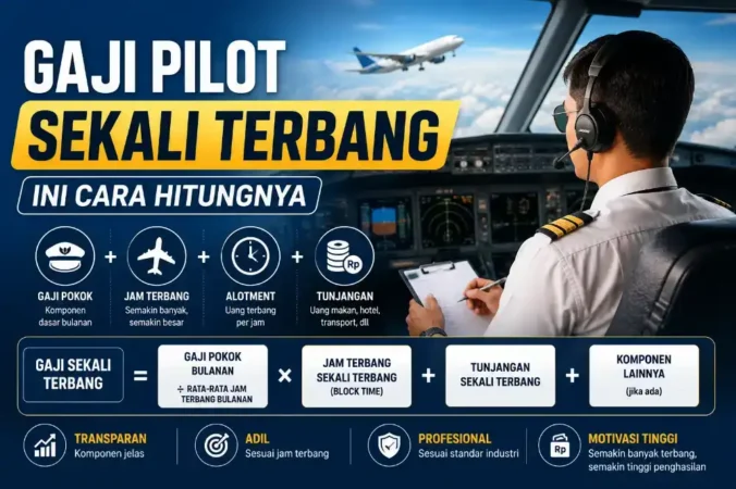 Gaji Pilot Sekali Terbang: Ini Cara Hitungnya