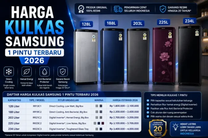Harga Kulkas Samsung 1 Pintu Terbaru 2026