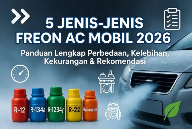 Jenis-Jenis Freon AC Mobil 2026: Panduan Lengkap Pilih yang Tepat & Hemat Biaya