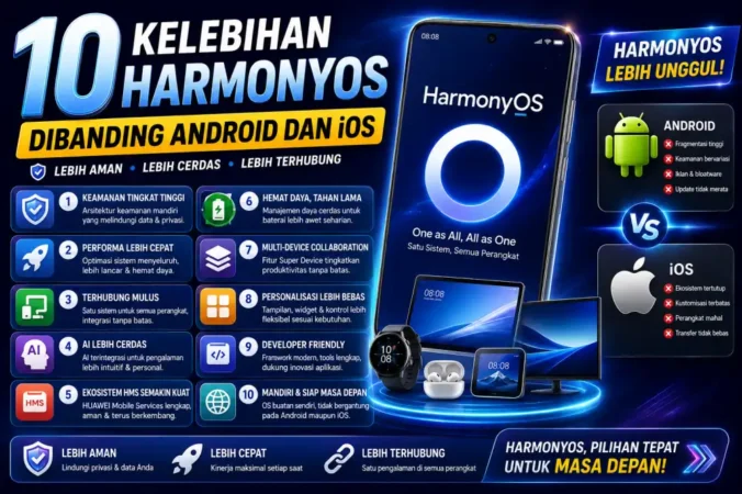 10 Kelebihan HarmonyOS Dibanding Android dan iOS