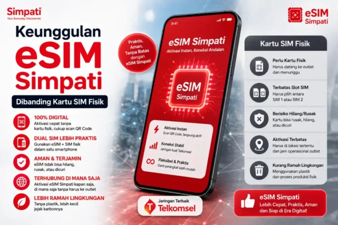 Keunggulan eSIM Simpati Dibanding Kartu SIM Fisik