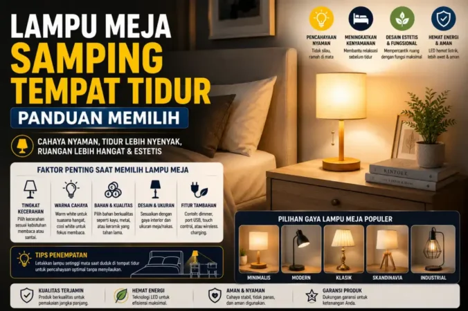 Lampu Meja Samping Tempat Tidur: Panduan Memilih